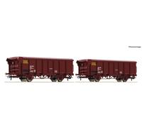 Roco 6600082 Set Two Wagons Tms with Sliding Cover FS