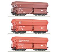 ROCO 6600135 HO Scale Set Three Hopper Cars With Automatic Discharge DB AG