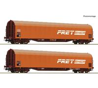 Roco SNCF Fret Rilns Sliding Tarpaulin Wagon Set (2) IV RC6600161 HO Gauge