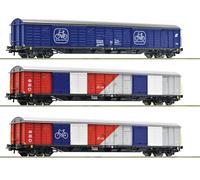 ROCO 77022 HO Scale Set 3 Gabkqss-X OBB Type Cars For Bicycle Transport In Ep. V