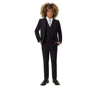 Roco Boys Black Modern Fit Suit, 3 Piece Wedding Suit, Jacket, Waistcoat & Trouser Set, 1 Years