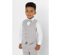 Roco, Boys Grey Checked Waistcoat Suit, Grey Check Page boy Suit, 12-18 Months