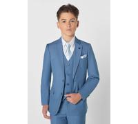Roco Boy's Monaco - 5 Piece Steel Blue Slim Fit Prom Suit in Mid Blue | Size: 5 Years Roco Mid Blue 5 Years