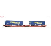 Roco DBAG T3000e Articulated Double Pocket Wagon VI 1:87 Scale, HO Scale