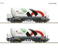 Roco Holcim Uacns Bogie Silo Wagon Set (2) VI 1:87 Scale, HO Scale