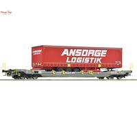 Roco Hupac T5 Pocket Wagon w/Ansorge Logistik Trailer Load VI 1:87 HO Gauge