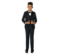 Roco, Modern-Fit Tuxedo, Boys Black Three-Piece Prom Suit, 12 Years