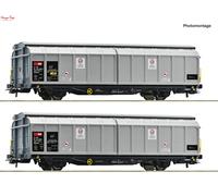 Roco 6600110 SBB Cargo Hbbillns Sliding Wall Wagon Set (2) VI