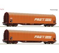 Roco SNCF Fret Rilns Sliding Tarpaulin Wagon Set (2) IV RC6600161 HO Gauge