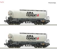 Roco Wascosa/Jura Cement Uacns Bogie Silo Wagon Set 1:87 Scale, HO Scale