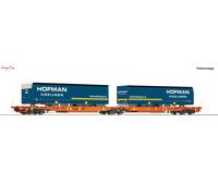Roco 6600072 Wascosa T2000 Dbl Pocket Wagon w/Hofman Trailer Load VI