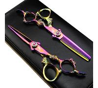 6.0" Professional Japan 440C Hair Cutting Shears - Salon Hair Blending/Thinning/Texturizing Scissor for Barber or Home Use