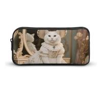 Rococo Cat Pencil Case - Large Aesthetic Makeup Bag Multi-Purpose Pencil Pouch Cute Cosmetic Bag with Zipper Closure for Office, Home, Study & Travel