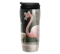 Rococo Flamingo 12 Oz Travel Coffee Mug Vacuum Insulated Travel Mug Leakproof Cup with Lid Reusable Coffee Tumbler for Hot And Cold Drinks, Gift for Men And Women