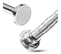Rocoel Shower Curtain Rail 80-125 cm - No Drill Stainless Steel Extendable Tension Rod Pole for NetVoile Curtain - Heavy Duty & Rust Resistant for Bay, Window, Door, Wardrobe, Balcony