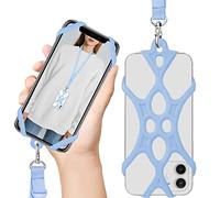 ROCONTRIP 2 in 1 Cell Phone Lanyard Strap Case Holder with Detachable Neckstrap Universal for Smartphone iPhone 8,7 6S iPhone 6S Plus, Google Pixel LG HTC Huawei P10 4.7-6.5 inch (Blue)