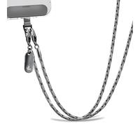 ROCONTRIP Metal Phone Strap Crossbody Phone Lanyard Chain Strap with 2 TPU Tether, iPhone Chain Crossbody for Women Girls Neck Strap for Most Mobile Phones