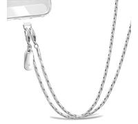 ROCONTRIP Metal Phone Strap Crossbody Phone Lanyard Chain Strap with 2 TPU Tether, iPhone Chain Crossbody for Women Girls Neck Strap for Most Mobile Phones