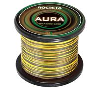 ROCRETA Aura Braided Fishing Line - Pro Power - Abrasion Resistant - Zero Stretch - Rainbow Colored Braid Superline for Extra Visibility