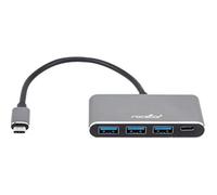 Rocstor Y10A200-A1 Premium USB C Hub - 4 Port USB-C to USB-A (3x) and USB-C (1x) - Bus Powered USB Hub - Port Expander - USB Type C External 4 USB Port(s), Aluminum Charcoal Grey