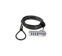 Rocstor Y10C132-B1 Rocbolt Premium Combination Cable Lock - 4-digit Combination Lock - 6 ft. - For Notebook, Desktop Computer, Monitor, Docking Station - Resettable Combination, Black