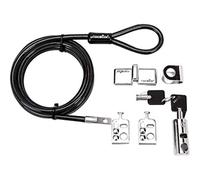 Rocstor Y10C181-B1 Rocbolt Desktop and Peripherals Security Locking Kit with 8’ Cable and Key Lock - Galvanized Steel, Nickel, Zinc Alloy - 8 ft. (2.5m) - For Notebook, Desktop Computer, Black