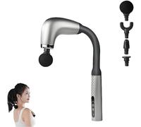 Rocuma Massage Hammer, Handheld Massager, 9 Modes & 4 Heads, Deeply Relaxing The Back and Neck, Relieving Fatigue(Silver)
