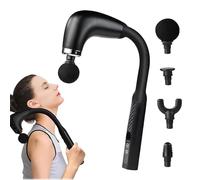 Rocuma Massage Hammer, New Upgraded Massager Hammer with Extension Handle, with 4 Professional Replacement Heads & 9 Levels Adjustment, U-Shaped Back Massager for Pain Relief Deep Tissue (Black)