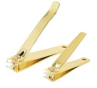Rocutus 2pcs/Set Portable Nail Scissors Adult Pedicure Nail Clippers Household Small Scissors Foot Manicure Scissors Manicure Tools (Gold)