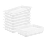 Rocutus Puzzle Sorting Trays, 15 Pack Stackable Organizer, White Plastic, 9.8 x 7 x 0.98 inches, Minimalist Functional Style