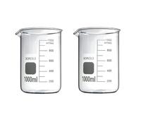 Rocwing Boro 3.3 Glass Graduated Measuring Beaker for Lab or Kitchen (2X1000ml)