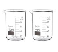 Rocwing Boro 3.3 Glass Graduated Measuring Beaker for Lab or Kitchen (2x100ml)