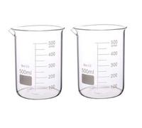 Rocwing Boro 3.3 Glass Graduated Measuring Beaker for Lab or Kitchen (2x500ml)