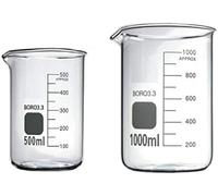 Rocwing Boro 3.3 Glass Graduated Measuring Beaker for Lab or Kitchen (500+1000ml)