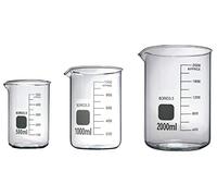 Rocwing Boro 3.3 Glass Graduated Measuring Beaker for Lab or Kitchen (500ml+1000ml+2000ml)