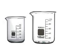 Rocwing Boro 3.3 Glass Graduated Measuring Beaker for Lab or Kitchen (50ml+100ml)
