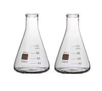 Rocwing - Borosilicate 3.3 Glass Graduated Conical Erlenmeyer Flask for Laboratory (100ml, 2 in a pack)