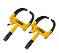 RocwooD 2X Caravan Wheel Clamp Lock Heavy Duty Anti Theft Protection Trailer Security 2 Keys Car Motorhome Adjustable Tyre Claw Boot Weather Resistant Safety