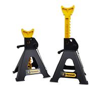 RocwooD Axle Stand 3 Tonne Ton Car Van Jack Ratchet Heavy Duty Automotive Vehicle Repairing Tool Garage Workshop Safety Steel Lift Lifting Pair Of Stands