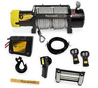 RocwooD Electric Winch 13500lbs 12V Steel Cable Heavy Duty Fairlead Wireless Remote Control Including Mounting Holes & Wireless Remotes Offroad Heavy Duty