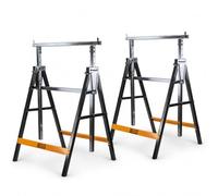 RocwooD Multipurpose Saw Horse 400KG Capacity DIY Sawhorse Woodwork Folding Foldable Adjustable Height Steel Frame Workbench Heavy Duty Carpentry A-Shape Frame