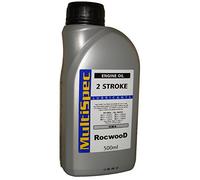 RocwooD Two 2 Stroke Engine Mineral Oil 500Ml Ideal For Chainsaw Strimmer Brushcutter Cut Off Saw High Grade Low Ash Lubricant Improves Performance
