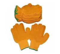 RocwooD Yellow Criss Cross Gripper Gloves Extra Large Size Pack Of 10 Work Workwear Safe Safety Grip Handling Criss-cross Non Slip Elasiticated Wrists Knitted Cotton
