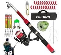 Rod And Reel Combo | Portable Telescopic Equipment With Carrying Case,Rod And Reel | For Boat Kayak Trolling Offshore Inland Deck Surf River Lake Pond