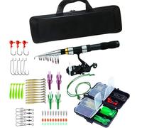 Rod and Reel Combo Sign - Rotating Kit with Casing, Lightweight Design | Saltwater Fresh Water Equipment for Adults Travel Line Accessory