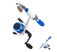 Rod and Reel Set - Saltwater Travel Pole, Compact Reel Set | Lightweight Foldable Casting, Anti Build, Smooth Retrieval Mechanism Shoreline, Deep Sea Angling Adventures