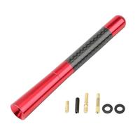 Rod Car Antenna 3.5cm/8cm/12cm Universal Car Short Radio Antenna Carbon Fiber Black Roof Aerial FM/AM Metal Receiving Antennas Car Radio Aerial Mast(Red,12cm)