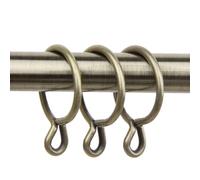 Rod Desyne 10 Count Eyelet Curtain Rings, 1-3/8-Inch, Antique Brass