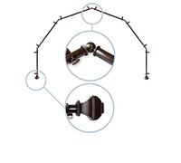 Rod Desyne 13/16" Moyat 6-Sided Bay Window Curtain Rod, Cocoa