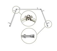 Rod Desyne 5/8 inch Bay Curtain Rod, 20-36 inch, 38-72 inch, Satin Nickel